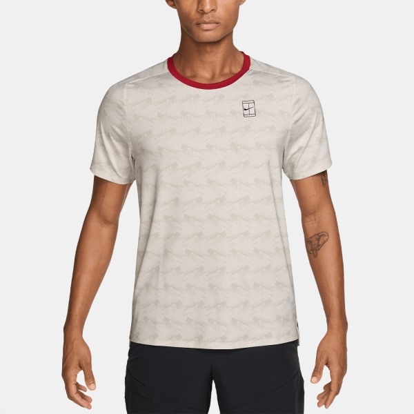 Men's Tennis Shirts Nike Court Advantage TShirt Light Bone/Tough Red/Black IM6084072