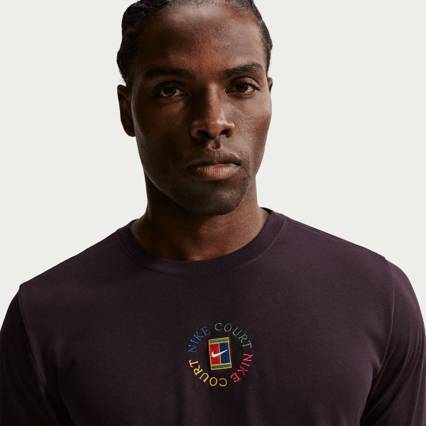 Nike Court Dri-FIT Heritage T-Shirt - Burgundy Ash