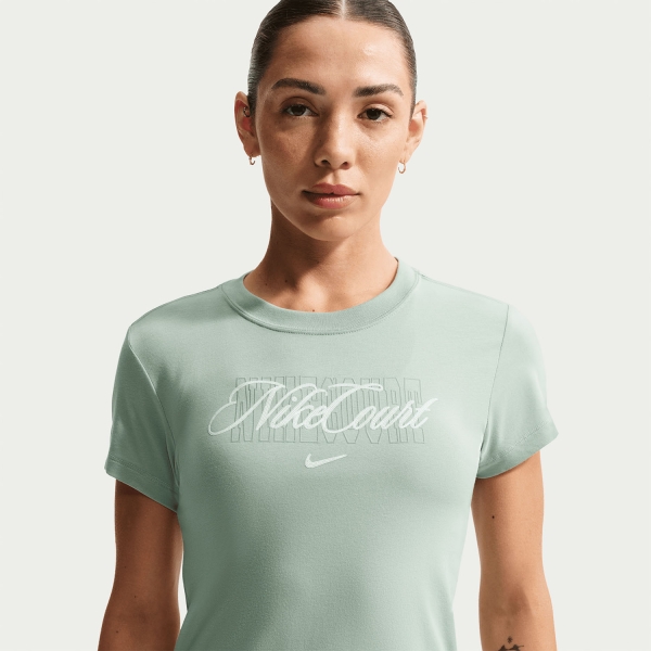 Nike Court Camiseta - Steam/Barely Green