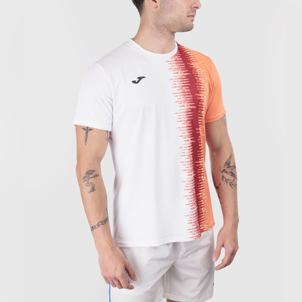 Maglietta Tennis Uomo Joma Smash Graphic Maglietta  White/Orange 105132.208