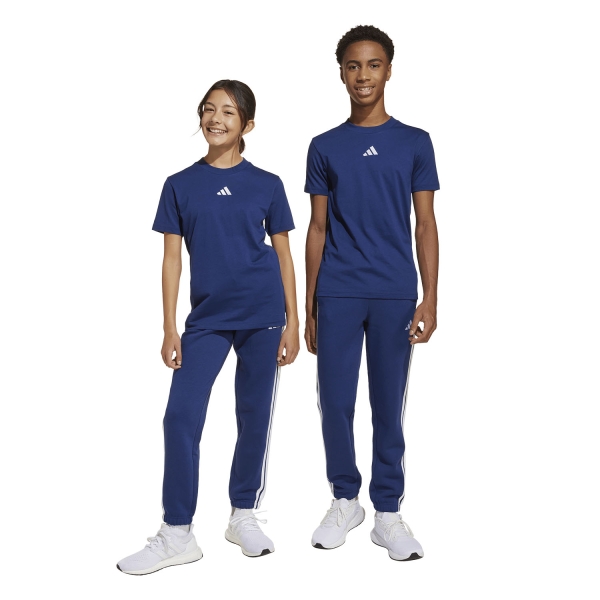 adidas Essentials 3 Stripes Pants Junior - Dark Blue/White