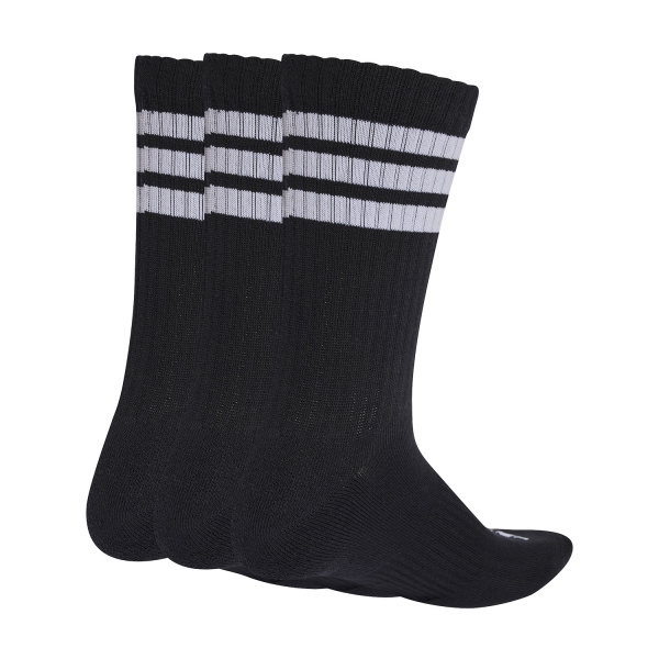 adidas 3 Stripes Cushioned Crew x 3 Calze - Black/White