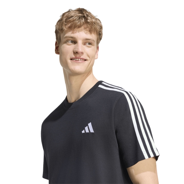 adidas Essentials 3 Stripes Single Maglietta - Black/White