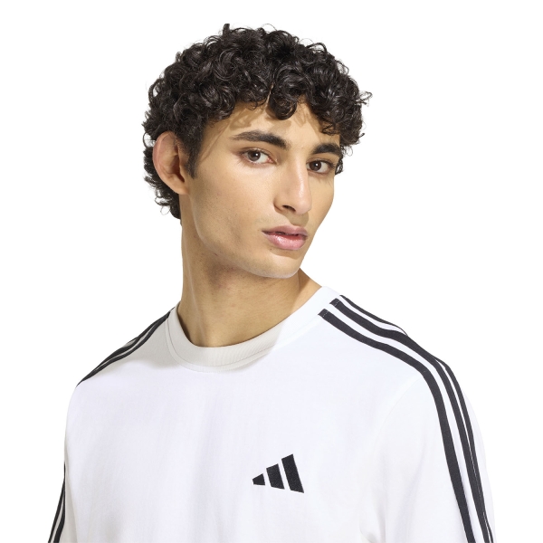 adidas Essentials 3 Stripes Single Maglietta - White/Black