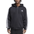 adidas Essentials 3 Stripes Print Hoodie - Black/White
