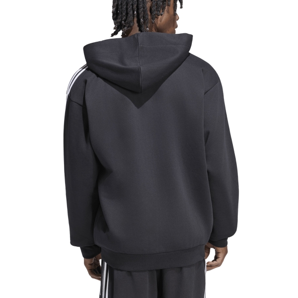 adidas Essentials 3 Stripes Print Hoodie - Black/White