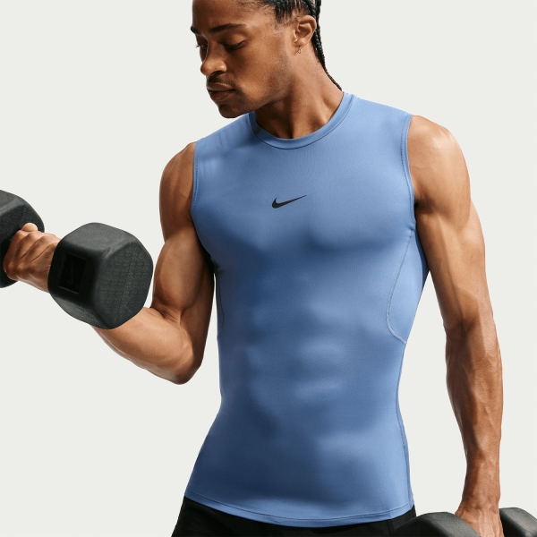 Nike Pro Dri-FIT Logo Canotta - Indigo Storm/Black