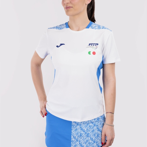 Women`s Tennis T-Shirts and Polos Joma FITP Graphic TShirt  White/Royal SW90601D0101
