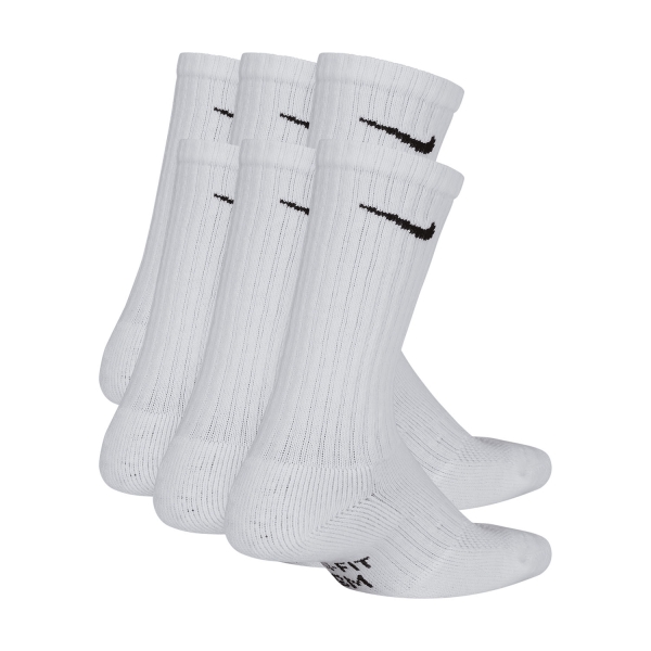 Nike Everyday Crew x 6 Socks Junior - White/Black