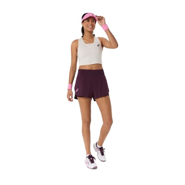 ASICS Match Laser Cut 2in Shorts - Dark Aubergine
