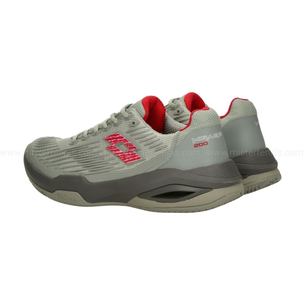 Lotto Mirage 200 II Clay - Cool Gray 7U/Poinsettia Red