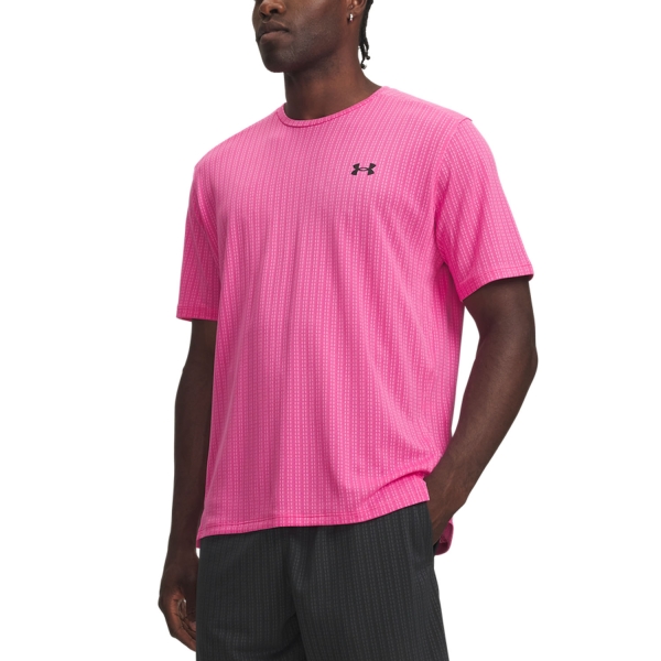 Camisetas de Tenis Hombre Under Armour Tech Vent Jacquard Camiseta  Pink Frenzy/Ultimate Black 60137940637