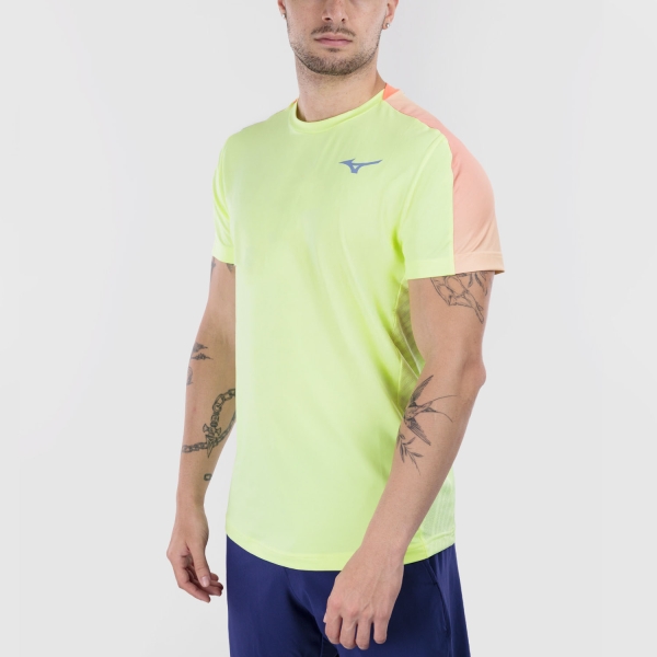 Men's Tennis Shirts Mizuno Performance TShirt  Lime Pulp 62GAD50041