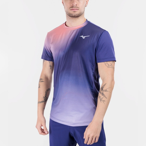Camisetas de Tenis Hombre Mizuno Graphic Camiseta Beacon Blue 62GAD50114