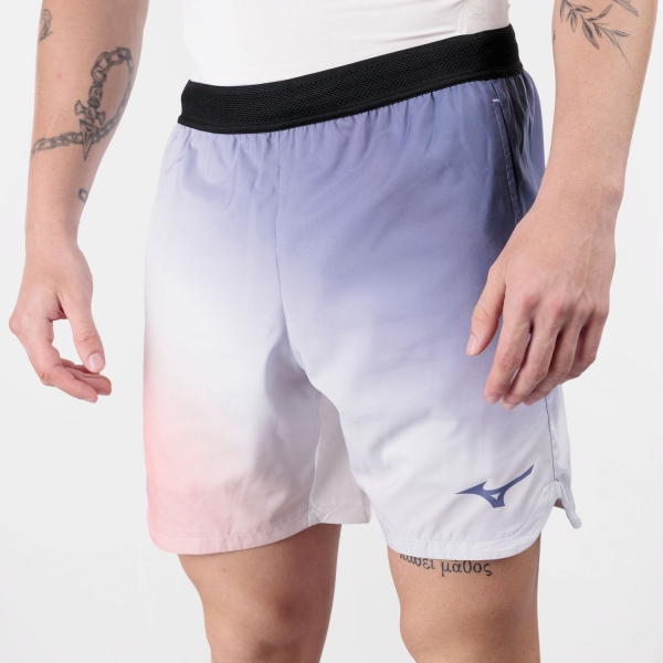Men's Tennis Shorts Mizuno Graphic 7.5in Shorts  Cloudscape 62GBD50004