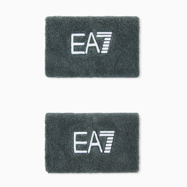 Tennis Wristbands EA7 Pro Wristbands  Silver Pine/White 7X000845AF27641M7272
