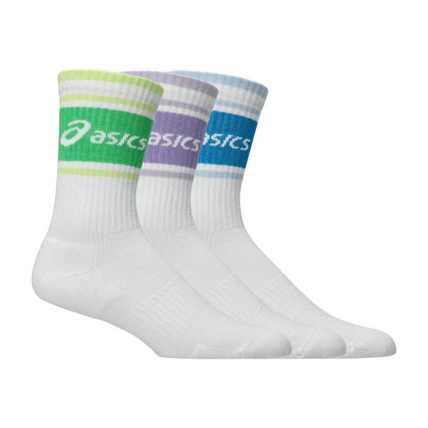 Calcetines de Tenis ASICS AEG Logo Crew x 3 Calcetines  Illuminate Green/Aegean Blue/Bluebell 3033C295300