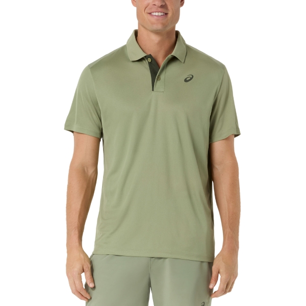 Men's Tennis Polo ASICS Court Logo Polo  Khaki Green 2041A340304
