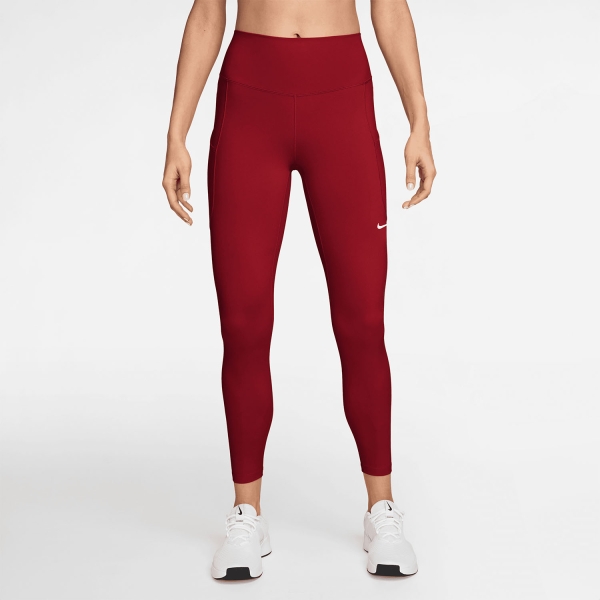 Pantalones y Tights de Tenis Mujer Nike One Logo 7/8 Tights Tough Red/White FN3241608
