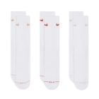 Nike Everyday Elevated x 3 Socks - White/Red/Yellow