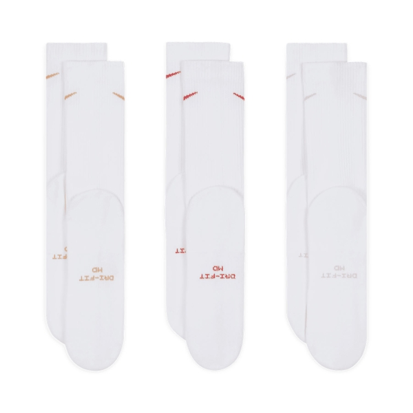 Nike Everyday Elevated x 3 Socks - White/Red/Yellow