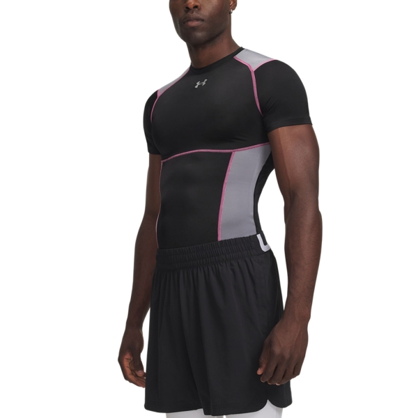 Intimo de Tenis Hombre Under Armour HeatGear Elite Camiseta  Ultimate Black/Pink Frenzy/Reflective 60153820012