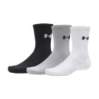 Under Armour Performance Crew x 3 Socks - White/Steel Under Armour Performance Crew x 3 Socks - White/Steel