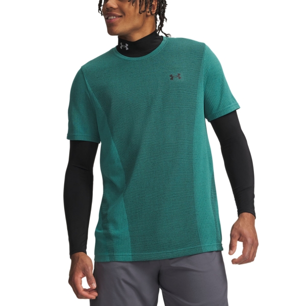 Men's Tennis Shirts Under Armour Tech Novelty TShirt  Geode Green/Black 60059200993
