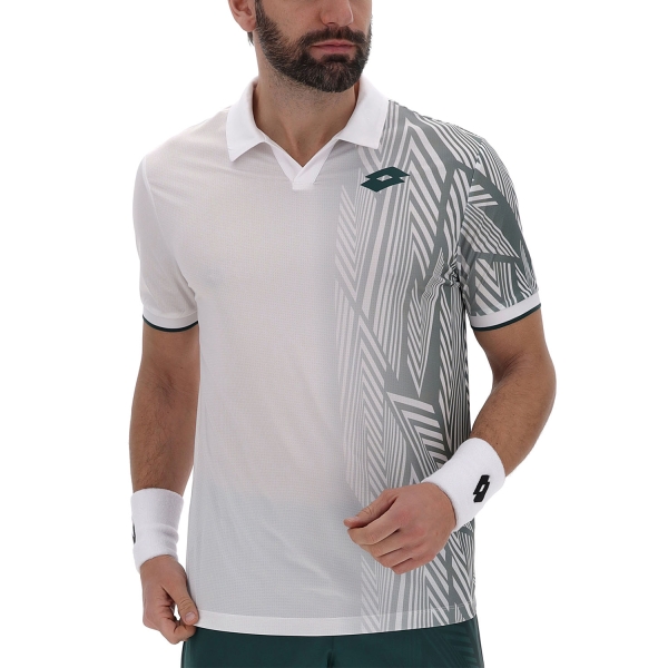 Men's Tennis Polo Lotto Tech VI Polo  Bright White/Biome Green 223333ERX