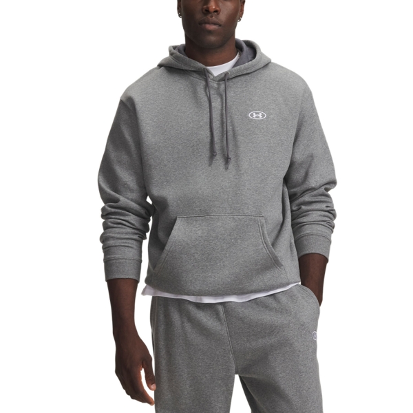 Maglie e Felpe Tennis Uomo Under Armour Rival FLC Felpa  Castlerock Light Heather/White 60134480025