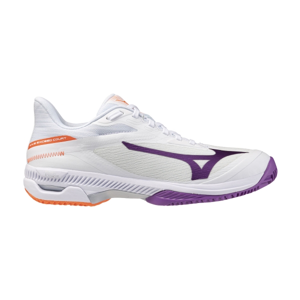 Calzado Tenis Mujer Mizuno Wave Exceed Court Clay  White/Dahlia/Lava Orange 61GC262102