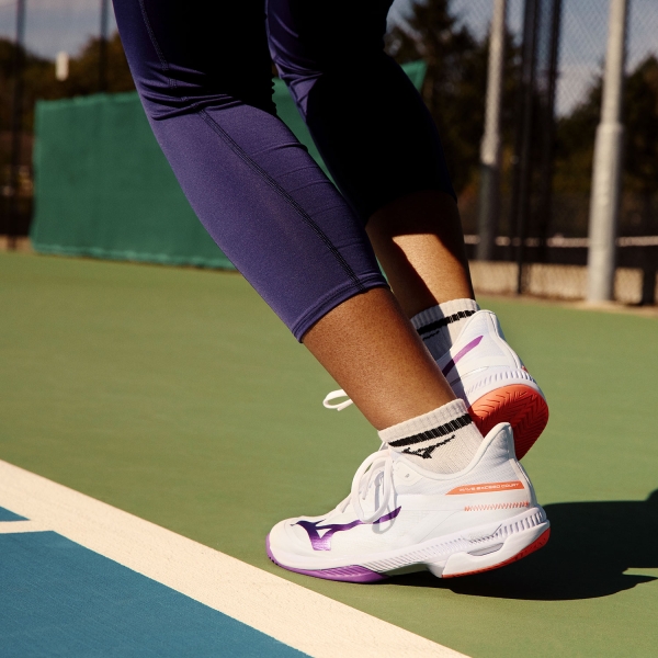 Mizuno Wave Exceed Court Clay - White/Dahlia/Lava Orange