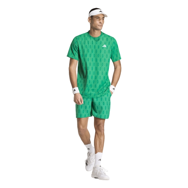 adidas Club CLIMACOOL Graphic Maglietta - Semi Court Green/Collegiate Green