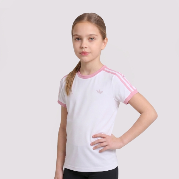 Top e Maglie Girl adidas Classics CLIMACOOL Maglietta Bambina White/Distilled Pink KX2135