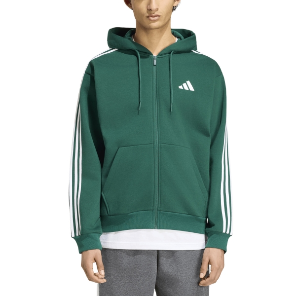 Men's Tennis Shirts and Hoodies adidas Essentials 3 Stripes Print Hoodie Collegiate Green/Off White KZ1412