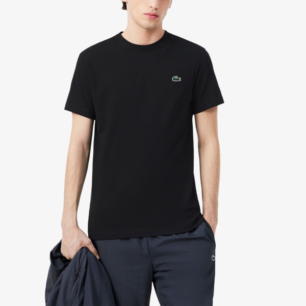 Men's Tennis Shirts Lacoste Ultra Dry Back Print TShirt  Noir/Gris TH6655Z1W