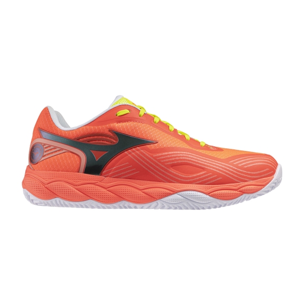Scarpe Padel Mizuno Wave Enforce Court 2 Padel Lava Orange/Black Oyster/Yellow Jasper 61GB263654