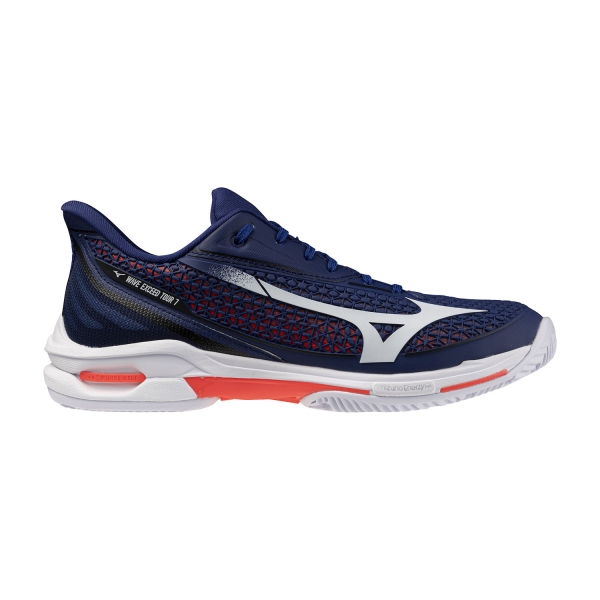 Scarpe Tennis Uomo Mizuno Wave Exceed Tour 7 Clay  Beacon Blue/White/Lava Orange 61GC267514