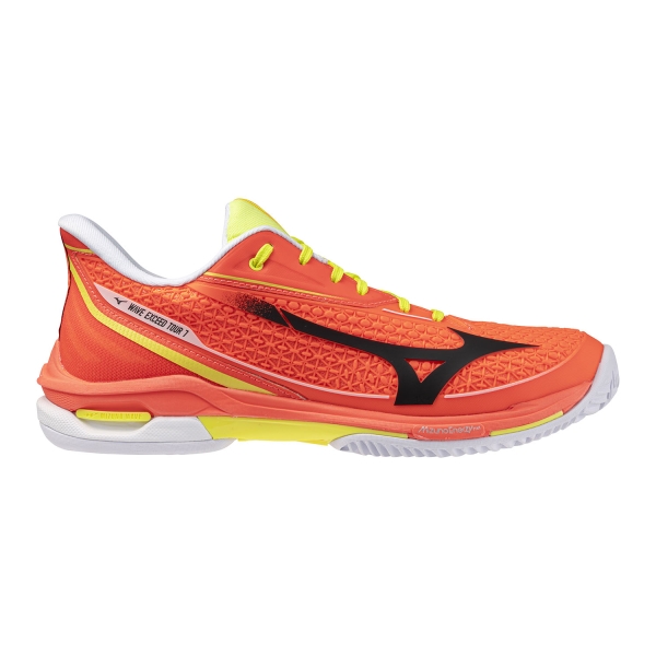 Scarpe Padel Mizuno Wave Exceed Tour 7 Padel Lava Orange/Black Oyster/Yellow Jasper 61GB267754