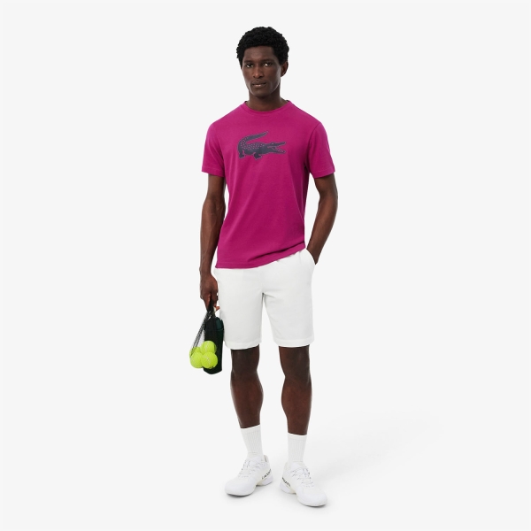 Lacoste Ultra Dry T-Shirt - Rose Fushia/Bleu Marine