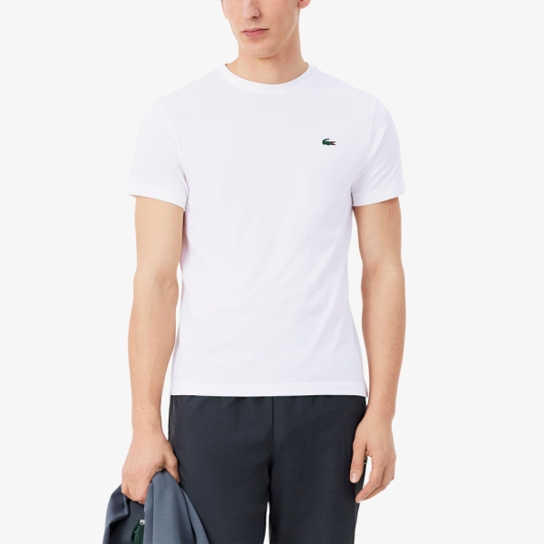 Men's Tennis Shirts Lacoste Graphic Logo TShirt  Blanc TH6602001