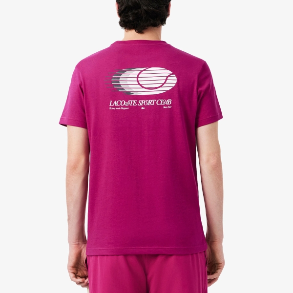 Lacoste Ultra Dry Back Print T-Shirt - Rose Fushia/Blanc
