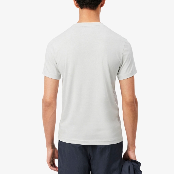 Lacoste Printed Graphic Camiseta - Gris/Rose Fushia