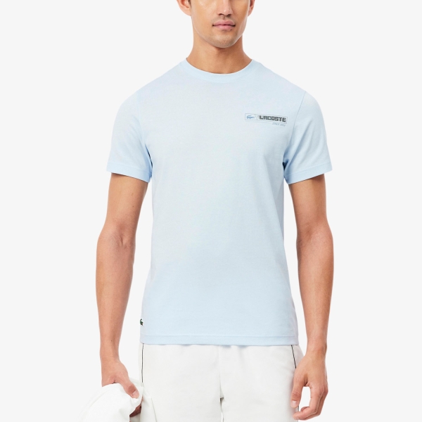 Men's Tennis Shirts Lacoste Printed Graphic TShirt  Bleu Clair/Bleu TH6677ZD2