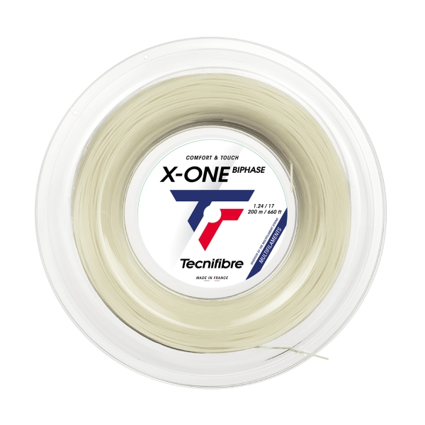 Corde Multifilamento Tecnifibre XOne Biphase 1.24 Matassa 200 m  Natural 01RXO124XN