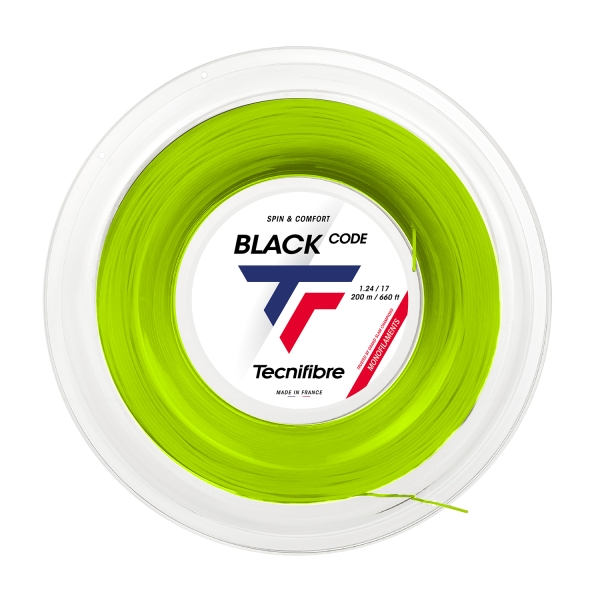 Monofilament String Tecnifibre Black Code 1.24 200 m Reel  Lime 04RBL124XV