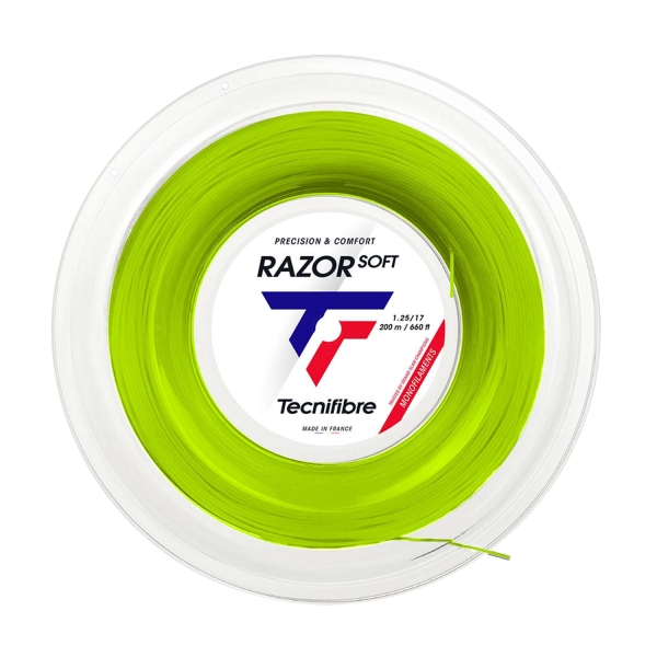Monofilament String Tecnifibre Razor Soft 1.25 200 m Reel  Lime 04RRAS125L