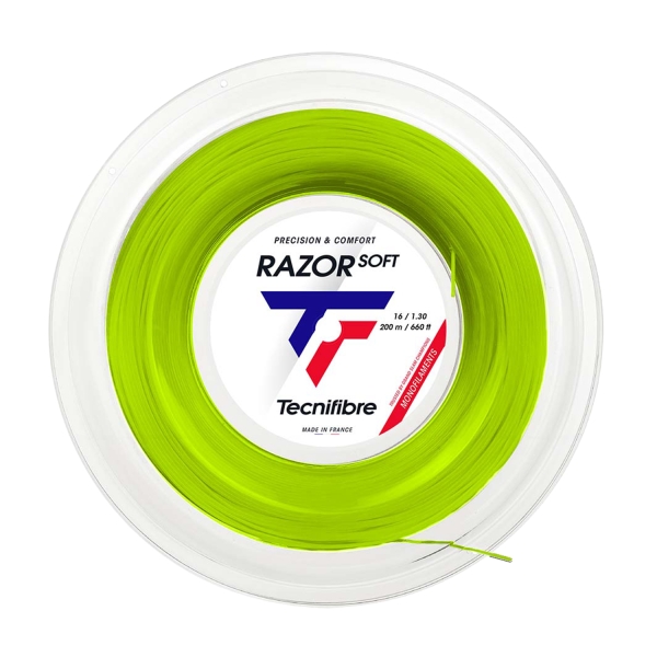 Monofilament String Tecnifibre Razor Soft 1.30 200 m Reel  Lime 04RRAS130L