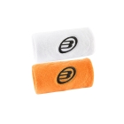 Bullpadel Pro Muñequeras Largas - Blanco/Mandarina