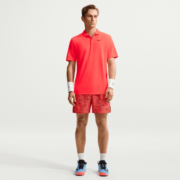 Nike Dri-FIT Solid Logo Polo - Bright Crimson/Black